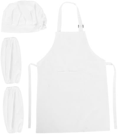 FUNOMOCYA Delantal Infantil para Cocina con Gorro y Mangas de Chef para Protección contra Manchas para Repostería y Actividades Creativas Medio