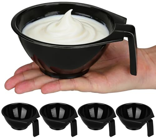STOBAZA 5 Piezas Tazón Para Mezclar Tinte Para El Cabello Negro | Material Plástico, Color Negro, Diseño Antideslizante, Uso Profesional O Personal