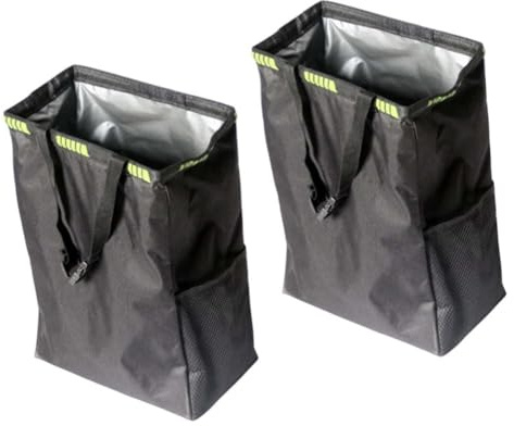 FACAIIO Lot de 2 poubelles de voiture avec sangle réglable, 10 litres, en tissu Oxford étanche pour berline, VUS, camping-car, organiseur de rangement pliable