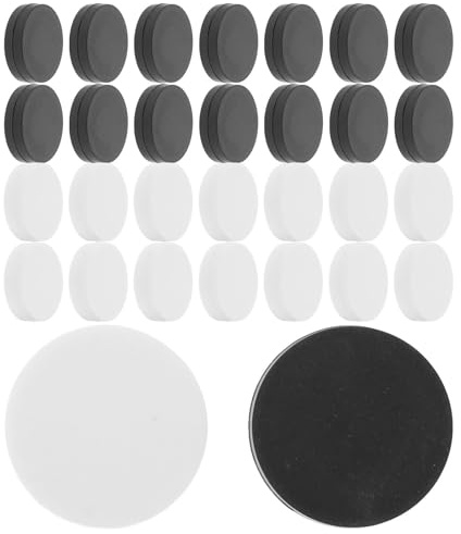 LRXIYODE Backgammon Spielsteine Kunststoff 30 Stück 25cm Schwarz Weiß Runde Dame Figuren Brettspiel Zubehör für Reisen und Familienspiele
