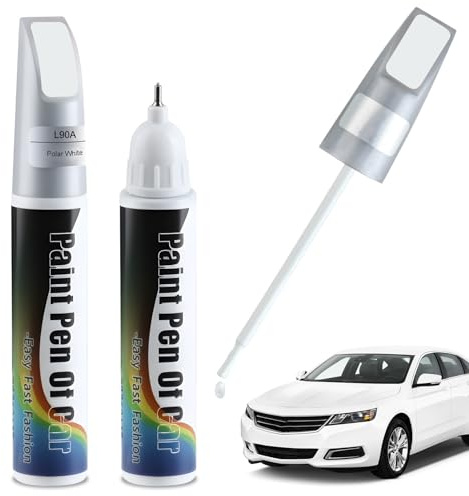 Penriter 2 Piezas L90A Blanco Polar Reparador Arañazos Coche para VW/Volkswagen, 2 In 1 Bolígrafo de Reparación Arañazos Coche, Quita Arañazos Coche, Reparar Arañazos y Astillas