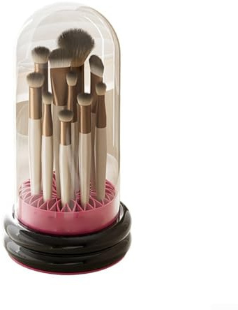 Boîte de rangement pour pinceaux de maquillage et panier de séchage offrant une solution efficace de nettoyage et de séchage pour pinceaux de maquillage et éponges de beauté de plusieurs types (noir