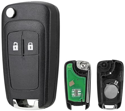 2 Button Key Fob 433MHz ID46 Chip For Vauxhall Astra Insignia Mokka Corsa | Complete remote key with pre-installed battery & uncut blade, for Vauxhall Astra, Insignia, Mokka, Corsa, Zafira vehicles