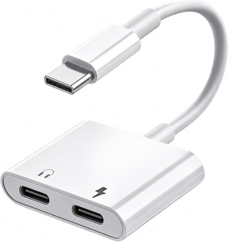 Adaptador Divisor USB-C de Audio y Carga 2 en 1, Adaptador de Auriculares USB-C, Divisor USB-C 1 a 2, Carga rápida QC PD, Compatible con Samsung S21,iPad Pro, Pixel 2–5, Adaptador de Audio USB-C Dual