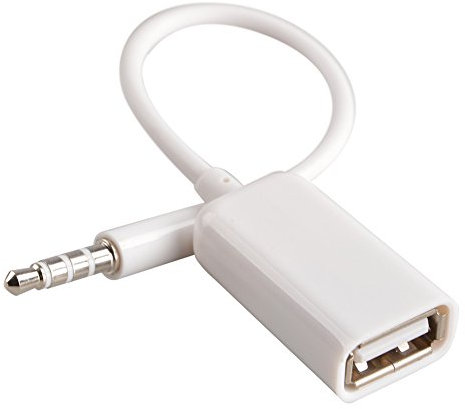 AUX to USB Adapter 3.5mm Male Aux Audio Jack Plug to USB 2.0 Female Converter Cord Converter Cable Only for Car Aux Port (CAR NEED DECODE FUNCTION)