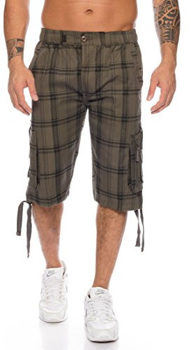 Raff&Taff Herren Bermuda in schönen Karo Farben .Schwarz,Weiß und in Antrhrazit bis XXXL (M, Oliv (302))