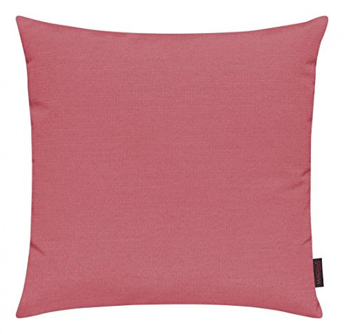 Fino Komplettes Kissen Set Magma Kissenhüllen Zwei Füllkissen Goodman - ca. 50 x 50 cm - Kissenhüllen einfarbig, Farbe:Magma_Peach_087