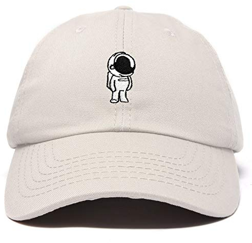 DALIX Astronautenmütze Galaxy Spaceman Baseball Caps für Herren und Damen - Beige - Einstellbar