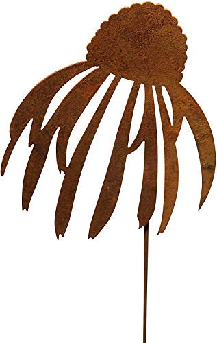 Bornhöft Gartenstecker Blume Metall Rost Gartendeko Edelrost Sonnenhut 66cm (Sonnenhut klein)