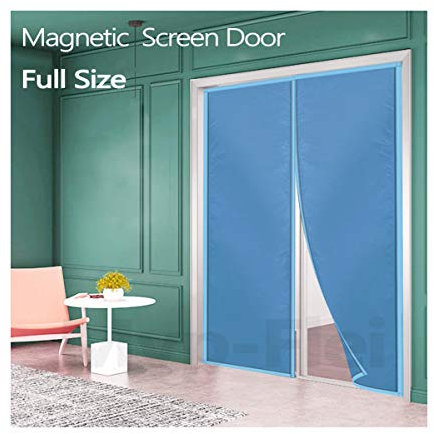Isolant Thermique Isolation Porte 75x210cm, Isolation Thermique Magnétique Porte, Adsorption magnétique Pliable Facile à Installer Accès Facile, pour Couloirs/Portes - Bleu