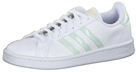 adidas EG7643 Femme Chaussure de Tennis, FTWR Blanc/Vert Dash/Choc Jaune, 38 EU