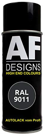 Alex Flittner Designs RAL Bombe de Peinture de Voiture en Spray RAL9011 Noir Mat