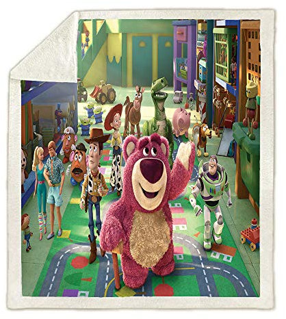 NICHIYO Toy Story Decke Cartoon Animation Fleece Decke für Erwachsene und Kinder, 100% Mikrofaser, für Schlafsofa und Sofa (7.100 x 140 cm)