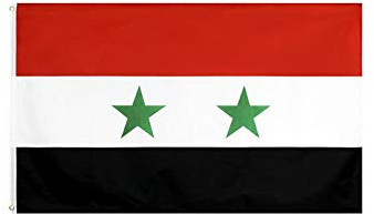Stormflag Syrien Flagges (90cmx150cm) Polyester Pongee 90g mit Ösen mit Doppelnadel genäht.