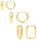 ALEXCRAFT Kleine Huggie-Creolen für Damen, 14 Karat vergoldet, hypoallergen, Herz-Quadrat-Creolen-Set für Schmuck, Geschenke, 3 Paar