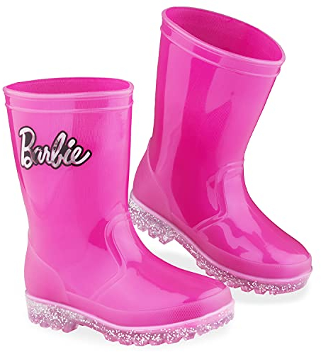 Barbie Stivaletti Da Pioggia Per Bambina, Stivali Gomma Impermeabili Antiscivolo, Wellington Per Bimba 23-31 (Rosa, numeric_24)
