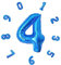 40 Number Balloons,Helium Number 4 Balloons Birthday,Self Inflating Number Balloons,Foil Balloon for Birthday Party,New Year Decoration,Anniversary Decoration,Company Celebration (Blue #4)