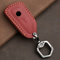 CSHU Housse complète en Cuir pour clé de Voiture, Porte-clés, Anneau Porte-clés, adapté pour VW Volkswagen Golf 8 Mk8 2020, Rouge