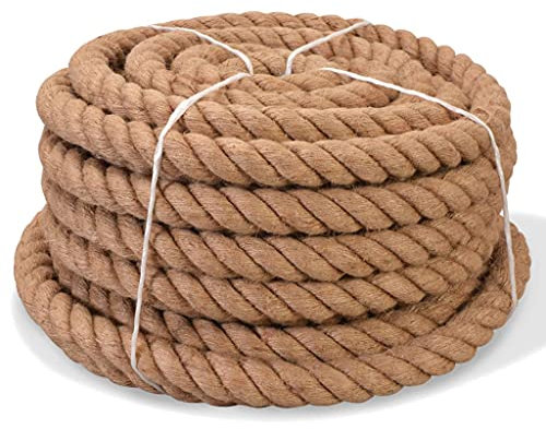 Chusui Corda in Juta 100% 20 mm 100 m,Corda Canapa,Corda Resistente Strappi Abrasione Riciclabile