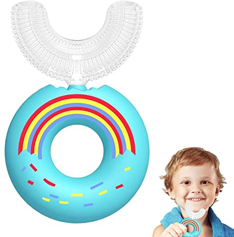 astound U-förmige Zahnbürste für Kinder - Kinderzahnbürsten in U-Form mit Silikonköpfen für Kleinkinder,Bürstenkopf aus weichem Silikon in Lebensmittelqualität, 360 ° Mundzahnreinigungsdesign, gut