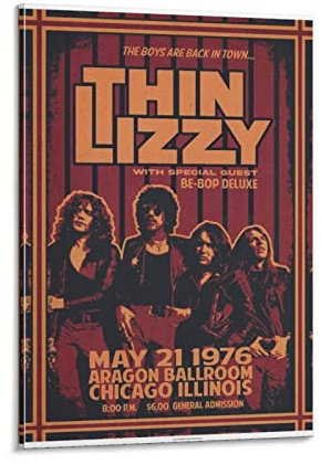 RAAMKA Leinwand Druck Poster Senza Cornice Thin Lizzy Band Art Poster e Wall Art Picture Print Modern Family Room Arredamento 60X90cm
