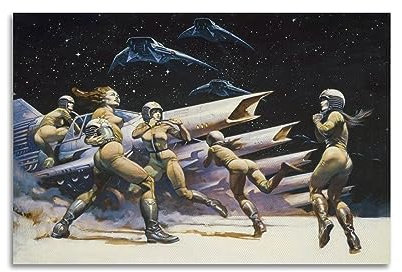 VZRSQZK Frank Frazetta Scramble Poster, dekoratives Gemälde, Leinwand-Wandposter und Kunstdruck, modernes Familienschlafzimmer-Dekor-Poster, 60 x 90 cm