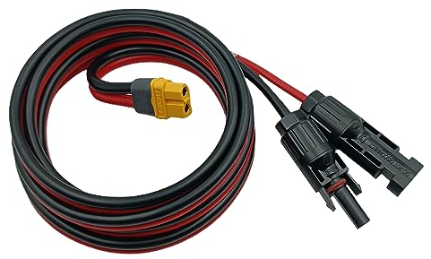 YIMIKEDAYA Solar auf XT60 Adapter Solar Kabel 10AWG Solarpanel Kabel Kompatibel mit Ecoflow River Delta Series Bluetti Tragbare Powerstation Solarpanel (10AWG 2M)
