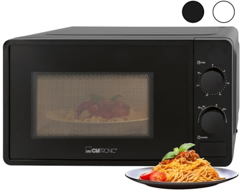 Clatronic® Microonde, 700 Watt, 6 livelli, 20 litri, piatto girevole a 360°, timer con segnale finale, forno a microonde, MW 791, nero