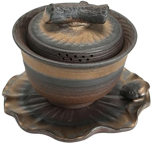 Antiguo Juego de té de Kung Fu para Quemar Madera, Tres para Cubrir, tazón, Tetera, Esmalte de Hierro (como se Muestra en Todos)