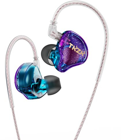 EZ EAR TKZK TK01 Auricular HiFi de Nivel básico, in Ear Monitor de Graves Profundos con Auricular Interno Tesla DD Altamente restaurado con Cable 2 Pin para música, Pop, ACG (púrpura, sin micrófono)
