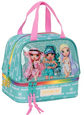Safta Rainbow High Paradise Lunchbox, hochwertige Qualität und maximale Beständigkeit, für Essen, Erholung, Snack und Frühstück, 20 x 15 x 20 cm, Türkis, Blau/Türkis, Estándar, Casual