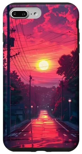 iPhone 7 Plus/8 Plus Anime Vaporwave Sunset Case