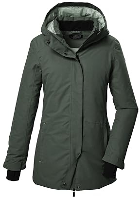 Killtec Damen Kow 93 Wmn Pkr Funktionsparka/Parka Mit Kapuze, Grün/grau, 38 EU