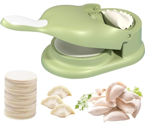 RUNEAY Dumpling Maker 2 in 1, Ravioli Maker Teigtaschenformer Ravioli Former, Teigtaschen Maschine Ravioli Ausstecher Pelmeni Maker Knödelmaschine Pelmeni Form Tortellini Maker Pelmeni Maschine (Grün)