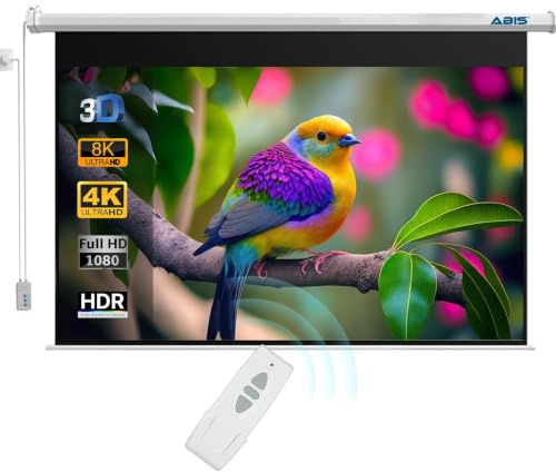120 Motorized Projection Screen | 16:9 Widescreen Ratio | Supports Ultra HD (FHD, 2K, 4K, 8K) | Suitable for Offices, Classrooms, Living Rooms, and Entertainment Areas