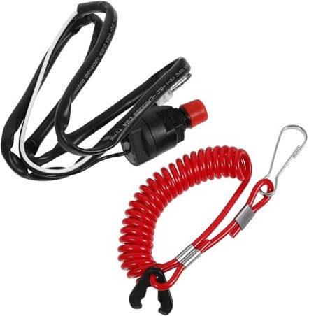 GARVALON Interrupteur De Démarrage Moteur Bateau Cordon Moteur Bateau Bouton Poussoir Marin