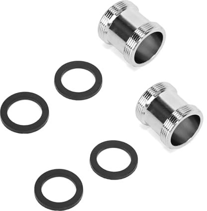 Ruimou 2 adattatori per rubinetto da M22 a M22 maschio (con guarnizione in gomma), filtro di collegamento per rubinetto per cucina e bagno