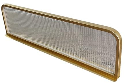 XPLKQXE Trennwand Esstische Aus Gestreiftem Mattiertem Glas, Sichtschutzwand Mit Halber Sicht, Schutzwand Edelstahl Dekorative Schreibtische Büro Öffentliche(160x30cm)