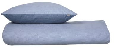 Schiesser Bettwäsche 155x220 cm | 100% Baumwolle | Blau | Strickoptik | 2-teilig | Renforcé | 155x220 cm + 80x80 cm | angenehm weich & glatt | pflegeleicht & atmungsaktiv | OEKO-TEX® MADE IN GREEN