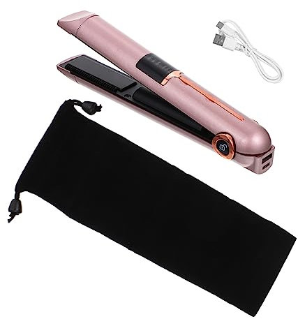 Mikinona Lisseur Et Boucleur Sans Fil Fer à Lisser Friser Portable Rechargeable Avec Design Compact Pour Voyage Doré