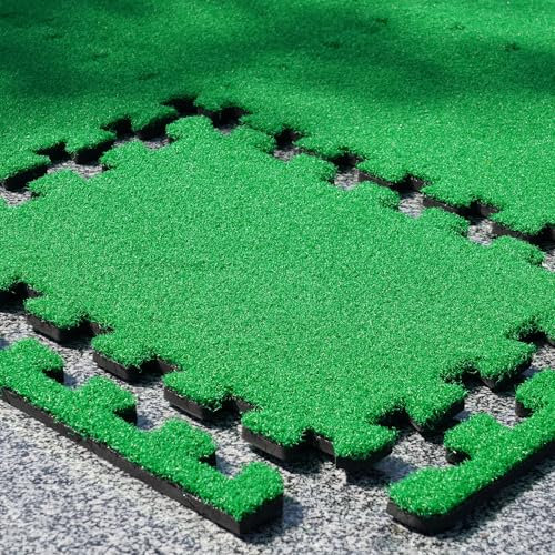 GAIARENA - Tapete de césped artificial con base gruesa de espuma EVA para simulador de golf, base de azulejos de césped para práctica de golf, tapete de césped artificial para decoración del suelo