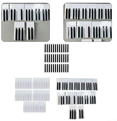 Restore Your Piano Keyboard Piano Keytops Kit 52/36/88 Keys, Glossy White and Black (A)