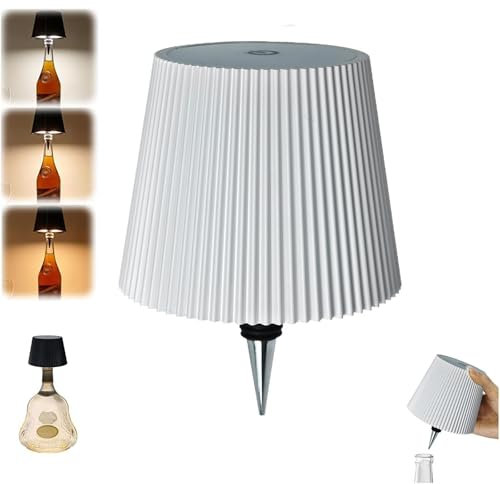 VHV Lampe Bouteille Sans Fil Rechargeable 2000mAh, Tactile, Moderne Pour Bar Restaurant - Décoration et Accessoires (Blanc)
