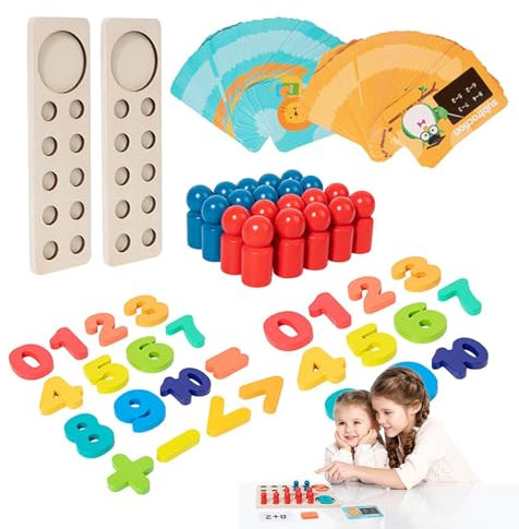 Aibyks Zählspielzeug für Kinder im Alter von 3–5 Jahren, Mathespielzeug für Kinder im Alter von 3–5 Jahren | Math Manipulatives Vorschulspielzeug Kindergarten Mathe,Additions- und Subtraktionsspiele,