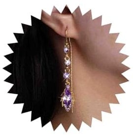 Gold Orecchini A Goccia Threader Lungo Cz Filo Orecchini Linea Tirare Attraverso Orecchini Strass Threader Catena Dangle Orecchini Bar Filo Goccia Orecchini Di Cristallo Viola Matrimonio Donne