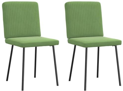 vidaXL Esszimmerstühle 2 STK. Hellgrün Samt
