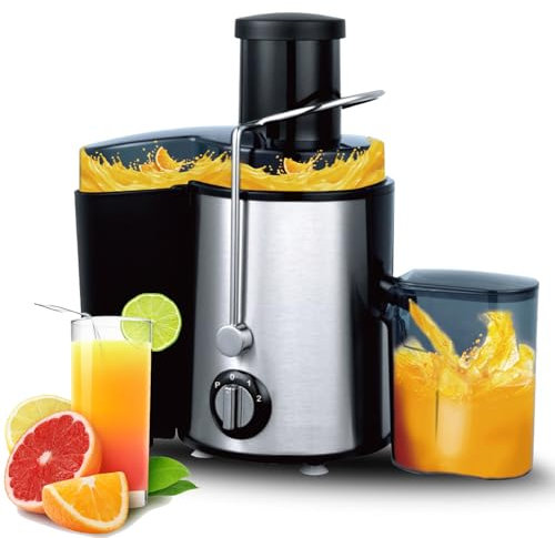 Macchine Per Spremitura, Spremitura Centrifuga Da 1000 W Con Bocca Larga Da 65 Mm/3, Impostazione A 2 Velocità, Senza Bpa, Facile Da Pulire, Succo Ad Alta Resa,Silver