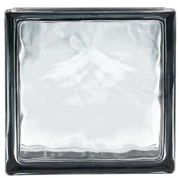 Bloc de verre réfléchissant ondulé couleur noire | cm 19 x 19 x 8 | Unité de vente 1 boîte de 6 pièces | Euro/pcs. 5,50