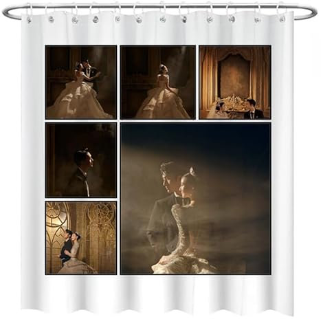 Duschvorhang, personalisiertes Design, Foto, DIY-Bild, Duschvorhänge für Badezimmerdekoration, wasserdicht, individueller Duschvorhang mit 12 Haken, 180 x 180 cm (6 Fotos)