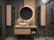Easy4You Matt Schwarz/Eiche Unterschrank Kaya 100 cm mit Schublade und Ablage + 2 Hängeschranke 30x100 cm Badschrank Badezimmerschrank Seitenschrank